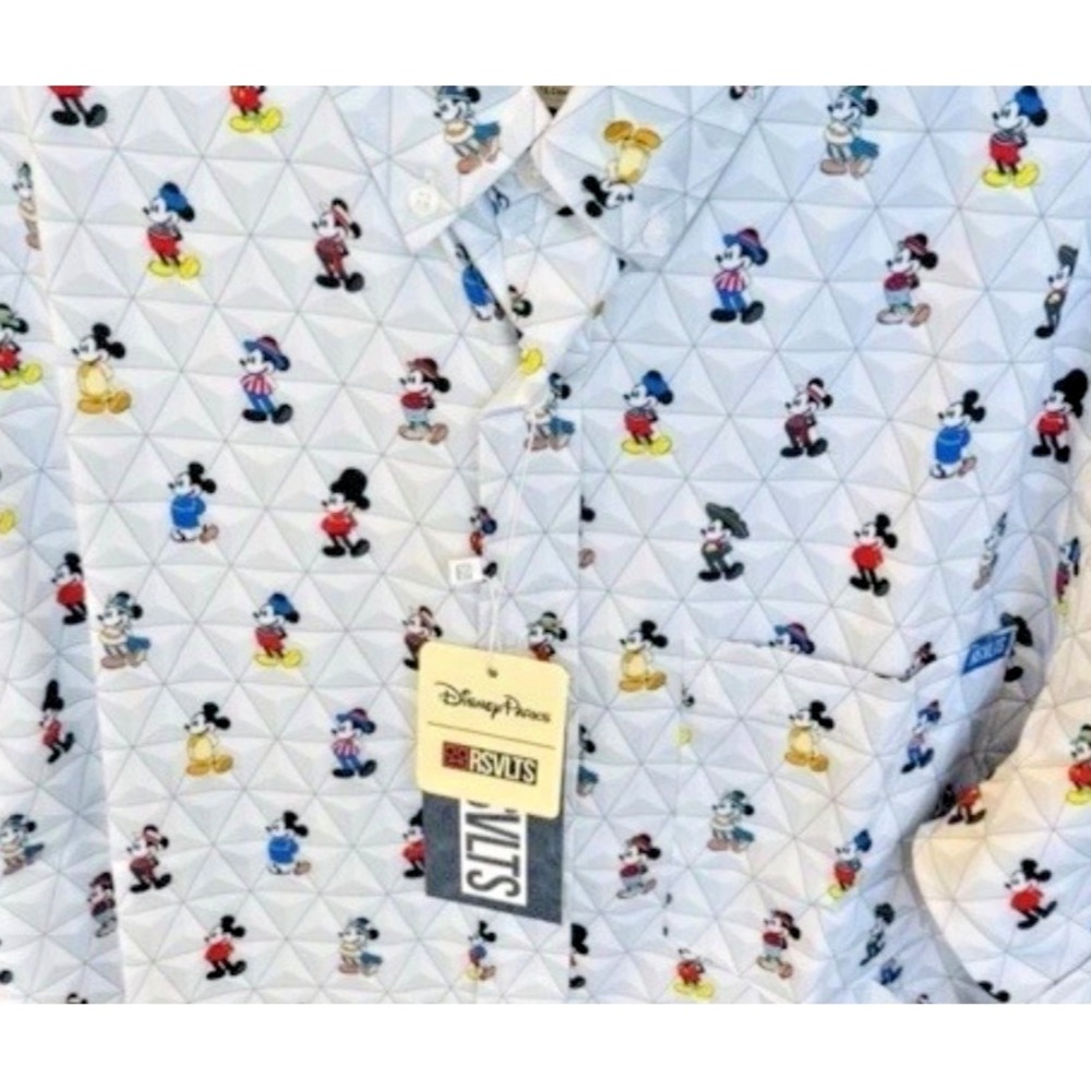 Disney Parks EPCOT World Showcase Mickey Mouse RSVLTS Button Shirt XLarge XXL - Picture 2 of 2